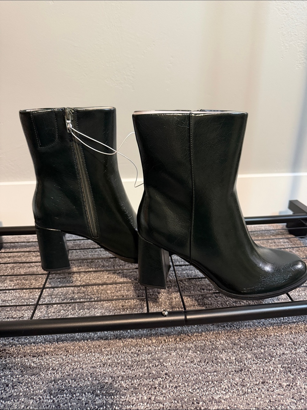 a new day Dark Green Ankle Boots with Block Heel